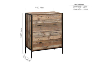 Birlea Urban Rustic Oak Effect 4 Drawer Chest, 6 Drawer Chest and Merchant Chest (5600406601894)