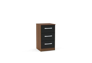 Birlea Lynx High Gloss 3 Drawer Bedside Table/ Nightstand/ Bedside Cabinet (5600283263142)