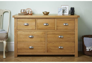Birlea Woburn Oak/Oak Veneers 3 Over 2 Drawer,4 Drawer and 4 Over 3 Drawer Chest (5785513590950)
