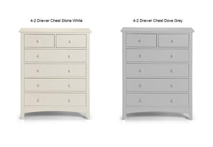 Julian Bowen Cameo Stone White and Dove Grey Solid Pine 4 + 2 Drawer Chest (5641848258726)