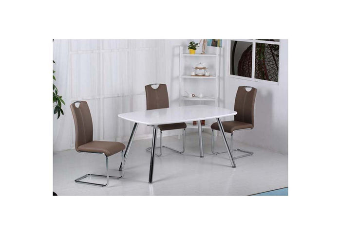 OSD Cordoba Chrome & Brown PU Dining Chair (Set of 2)