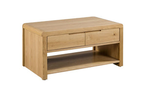 Julian Bowen Curve Waxed Solid Oak Recessed Handles Coffee Table (5644583403686)