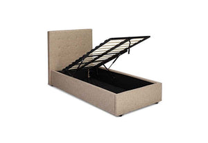 LPD Lucca Plus Beige & Grey Upholstered Ottoman Bed Single 4FT, Double King Size (6164259635374)