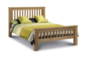 Julian Bowen Amsterdam Oak High Foot End Wooden Bed 4FT6 Double 5FT King 6FT (5799890190502)