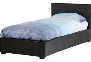 Seconique Waverley Black Faux Upholstered Fabric Bed 3FT Single 4FT6 Double (6328399331502)