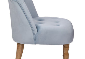 LPD Furniture Lydia Duck Egg Blue, Cappuccino & Silver Fabric Chair (6169632473262)
