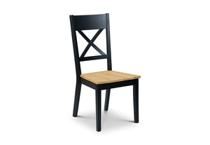 Julian Bowen Hockley Solid Wood Black and Oak Dining Chair (5635498573990)
