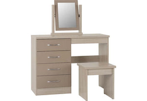Seconique Nevada Grey, Oyster, Sonoma Oak and White 4 Drawer Dressing Table Set (5769105014950)