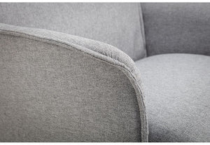 Julian Bowen Aria Grey Linen Recliner & Stool with Chrome Base (5799877148838)