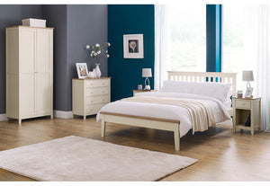 Julian Bowen Salerno Oak,Ivory & Oak, Ivory Wooden Bed Single 4FT6 Double King (5644983500966)