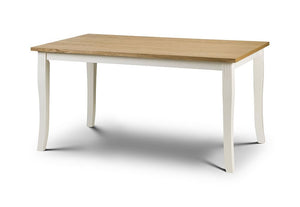 Julian Bowen Davenport Oak and Ivory Base Rectangular Dining Table (5805859799206)