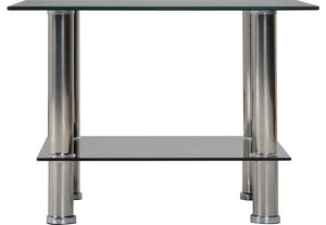 Seconique Harlequin Clear Glass/Black Border/Black Glass/Silver Lamp Table (5745080893606)