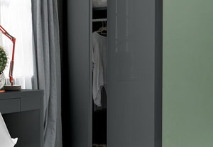 LPD Furniture Puro High Gloss White, Charcoal, Cream and Stone 2 Door Wardrobe (6167889936558)