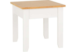 Seconique Ludlow White with Oak Lacquer Lamp Table (5745240473766)