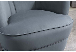 Birlea Cleo Grey and Midnight Blue Upholstered Fabric Accent Chair (5782472556710)
