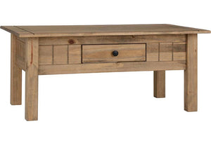 Seconique Panama Natural Wax 1 Drawer Coffee Table (5754545471654)