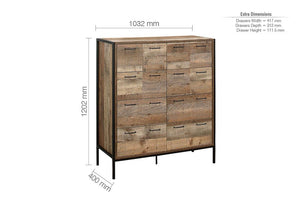 Birlea Urban Rustic Oak Effect 4 Drawer Chest, 6 Drawer Chest and Merchant Chest (5600406601894)