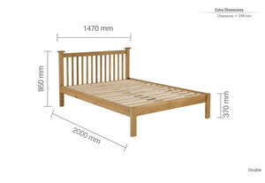 Birlea Woburn Oak Veneer Wooden Bed Frame 4FT6 Double and 5FT King Size (5597559718054)