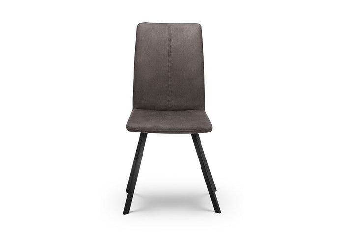 OSD Monroe Charcoal Grey Microsuede Industrial Feel Dining Chair (Set of 2)
