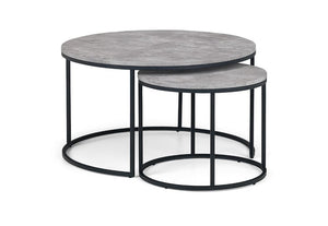 Julian Bowen Staten Concrete Effect with Powder Coated Steel Round Coffee Table (5644626657446)