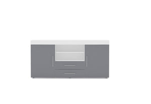 Birlea Edgeware Black Walnut &Black White White & Grey 2 Door 2 Drawer Sideboard (5600650068134)