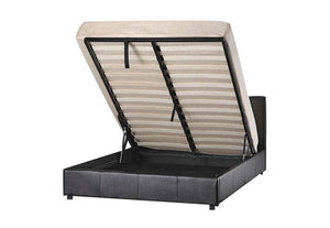 LPD Prado Brown & Black Faux Leather Ottoman Bed Single 4FT, Double King Size (6164264714414)