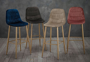 LPD Furniture Harper Beige Blue Grey & Vintage Pink Barstool Set of 2 (6169580535982)