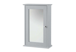 LPD Furniture Alaska White and Grey Wooden Wall Cabinet with Mirror (6113085161646)