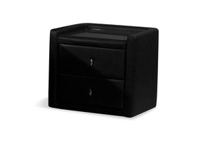 Heartlands Caxton PU Black & Brown Bedside Table/ Nightstand/ Bedside Cabinet (7484283158702)