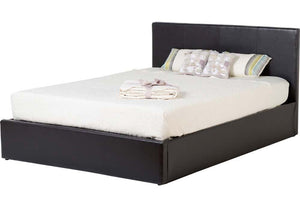 Seconique Waverley Black Faux Upholstered Fabric Bed 3FT Single 4FT6 Double (6328399331502)
