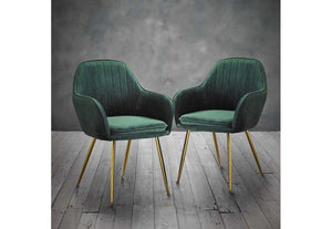 LPD Lara Vintage Pink, Forest Green, Blue,Ochre Yellow w/ Gold Legs Dining Chair (6074487308462)