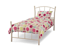 Serene Penny Blue Pink White Gloss Metal Bed 3FT Single (7016867758254)