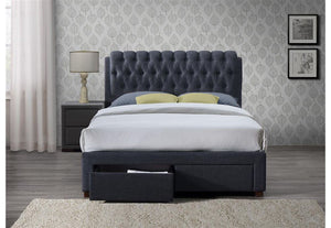 Birlea Valentino Charcoal Grey 2 Drawer Upholstered Fabric Bed Double and King (5597412655270)