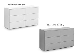 Julian Bowen Monaco Grey and White High Gloss 4 + 2 Drawer 6 Drawer Wide Chests (5642839490726)