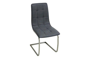 OSD Nou Barris Brown & Grey PU with Chrome Leg Dining Chair (7622594887854)