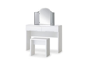 Julian Bowen Manhattan White High Gloss 2 Drawer Dressing Table (6570285793454)