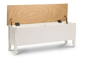 Julian Bowen Davenport Ivory Rectangular Storage Bench (5805875626150)