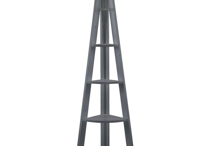 LPD Furniture Tiva White, Oak & Black Corner Ladder Shelving Unit