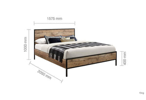 Birlea Urban Rustic Wooden Bed 4FT Small Double, 4FT6 Double and 5FT King Size (5597546381478)