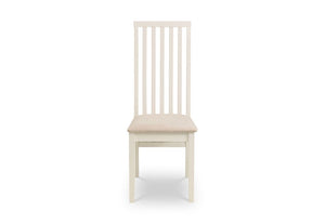 Julian Bowen Vermont Solid Wood Ivory Faux Suede Dining Chair (5635542286502)