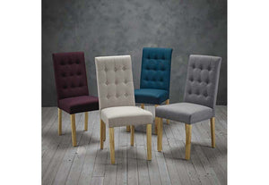 LPD Furniture Roma Beige, Grey, Plum, Teal & Green Fabric Dining Chair (6074524008622)