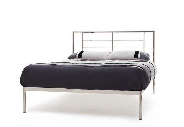 Serene Zeus Nickel Black Nickel Metal Bed 4FT Small Double 4FT6 Double