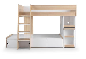 Julian Bowen Eclipse Oak and White Bunk Bed (5638984859814)