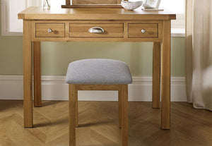 Birlea Woburn Oak Veneer Solid Oak Dressing Table Stool (5596214722726)