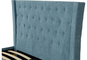 Seconique Camden Blue Grey Mustard Upholstered Fabric Bed 4FT6 Double - 135cm (5669304500390)