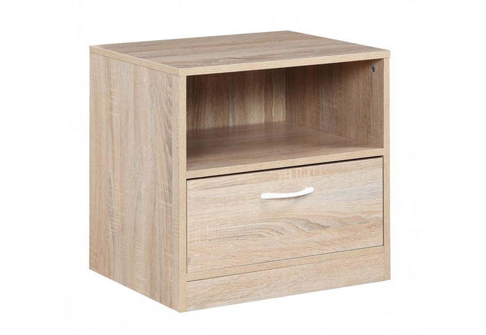 OSD Málaga Oak 1 Drawer Bedside Table/ Nightstand/ Bedside Cabinet