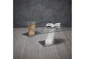 LPD Furniture Alpha Oak and Marble Effect Base Coffee Table (6257421320366)