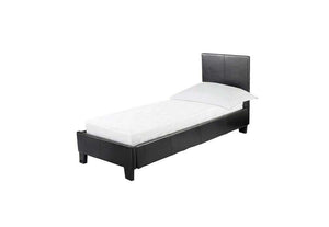 LPD Prado Brown, Black & White Faux Leather Bed Single Double King Size (6164264353966)
