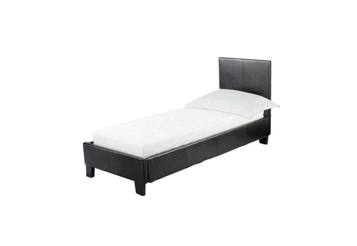 LPD Prado Brown, Black & White Faux Leather Bed Single Double King Size