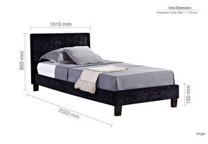 Birlea Berlin Upholstered Fabric Bed Single, Small Double, Double and King Size (5596516614310)